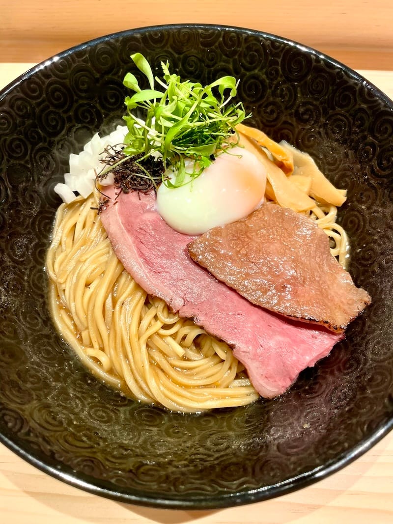 A5 wagyu abura soba from the soft-opening menu at Noodle in a Haystack on Geary. Photo: © tablehopper.com.