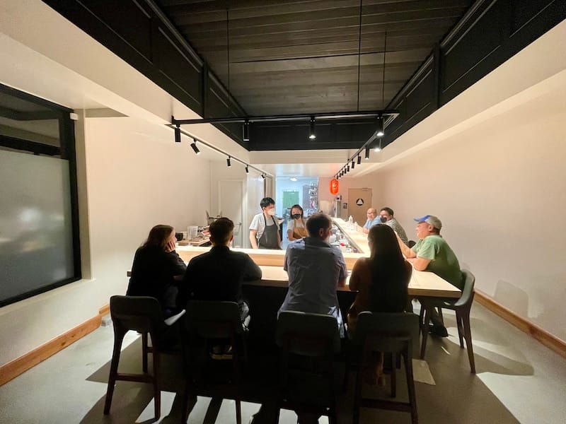The 12-seat counter at Noodle in a Haystack when it first opened on Geary. Photo: © tablehopper.com.