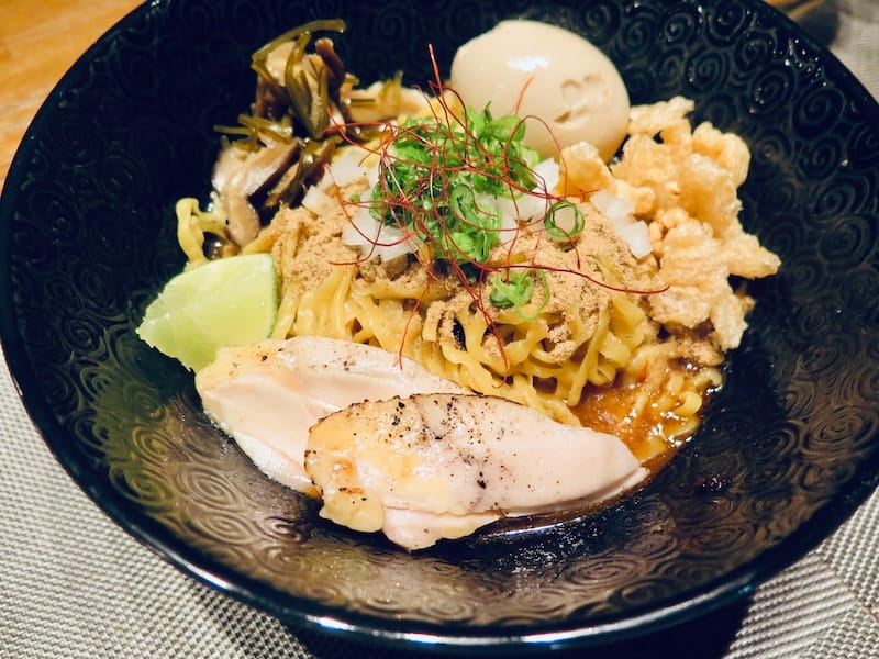 Maze-men with chicharrón and lime at one of Noodle in a Haystack’s early pop-ups (March 2018). Photo: © tablehopper.com.