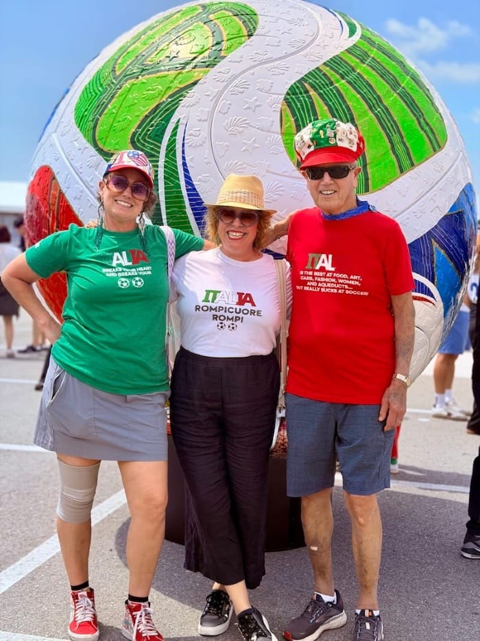 A Gagliardi trio of tifosi at our first World Cup match together in LA. Photo: © tablehopper.com.