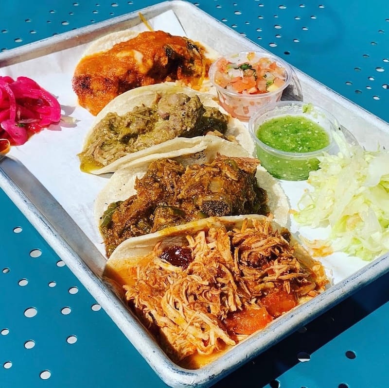 An array of guisados from a past project, Los Guisados Del Patrón. Photo: © tablehopper.com.