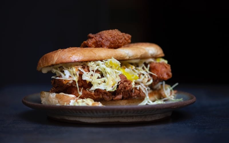 Kim Alter’s fried chicken sandwich (read the description above). Photo: Adahlia Cole.