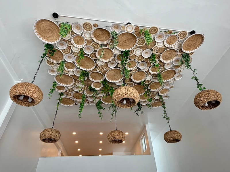 The custom ceiling installation at Le Mil’s Coffee on Polk. Photo: © tablehopper.com.