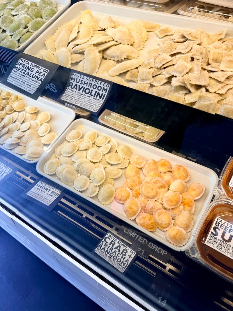 The retail case at Pasta Supply Co always has something inventive and super-delicious that wants to come home with you. Photo: © tablehopper.com.