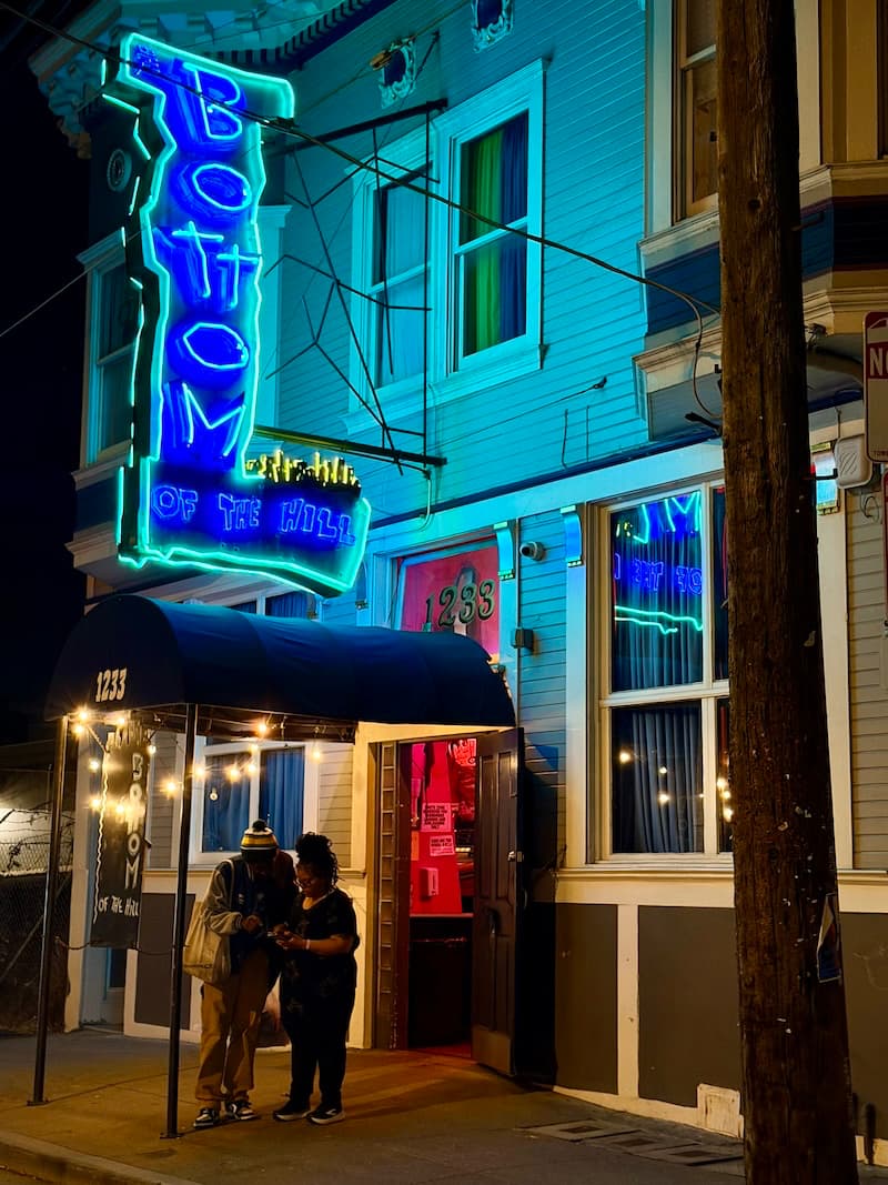 The Bottom of the Hill sign will continue to glow for years ahead. Photo: © tablehopper.com.