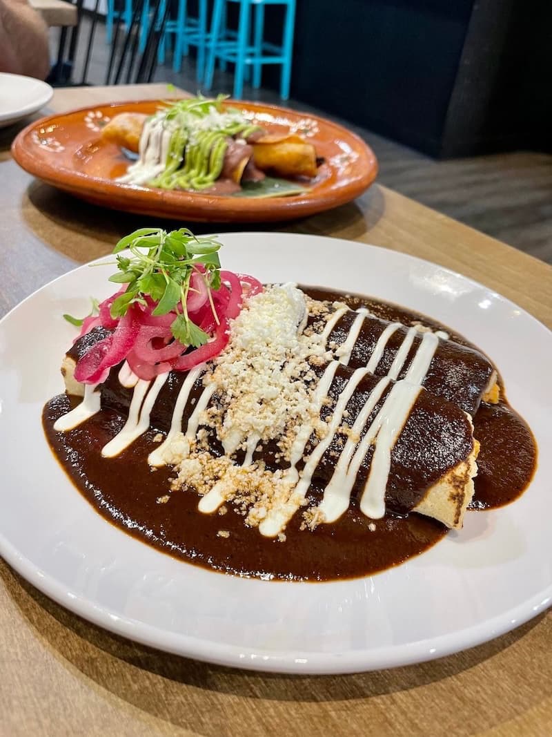 The exquisite enchiladas de mole at Donaji. Photo: © tablehopper.com.