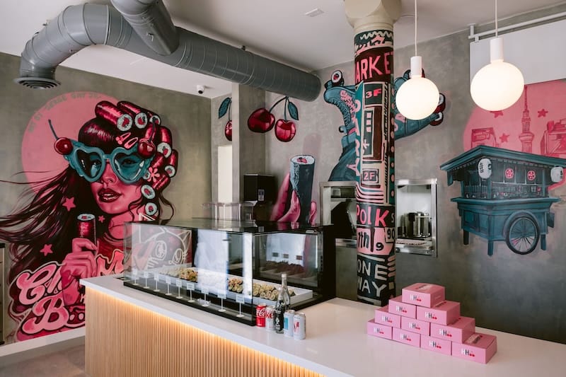 If you have ever visited Melbourne, Handroll Hawker’s style should remind you of the alley murals you see there. Photo: Kristen Loken.