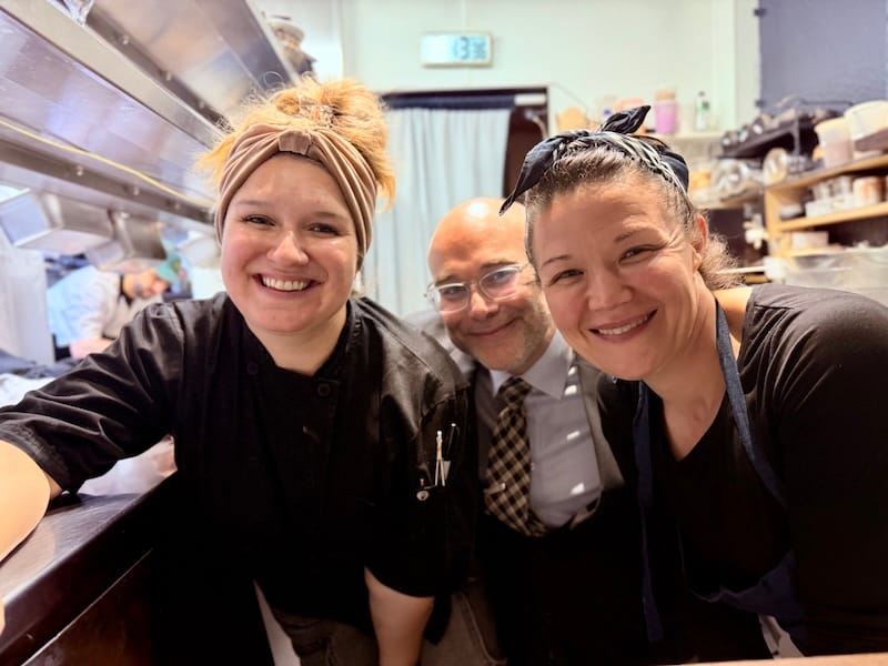 My PrimeBird from Nightbird dream team: pastry chef Agnes Hardenstine, Ron Boyd, and chef Kim Alter. Photo: © tablehopper.com.