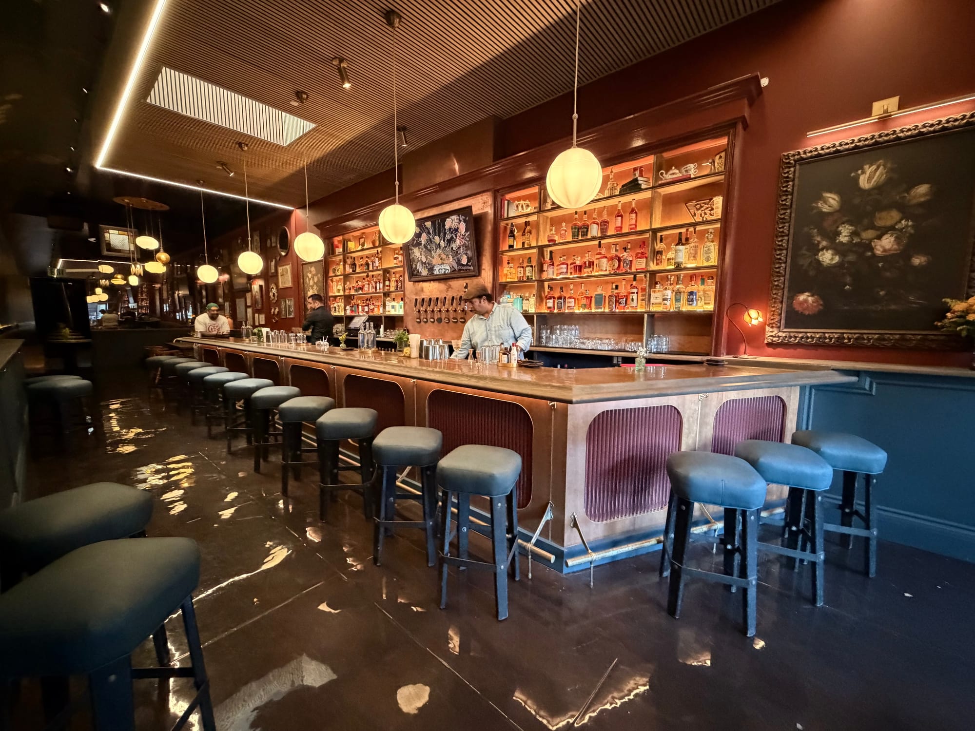 The former Zhuzh Bar is now Olde Fashioned, softly open and serving a classic SF sensibility. Photo: © tablehopper.com.