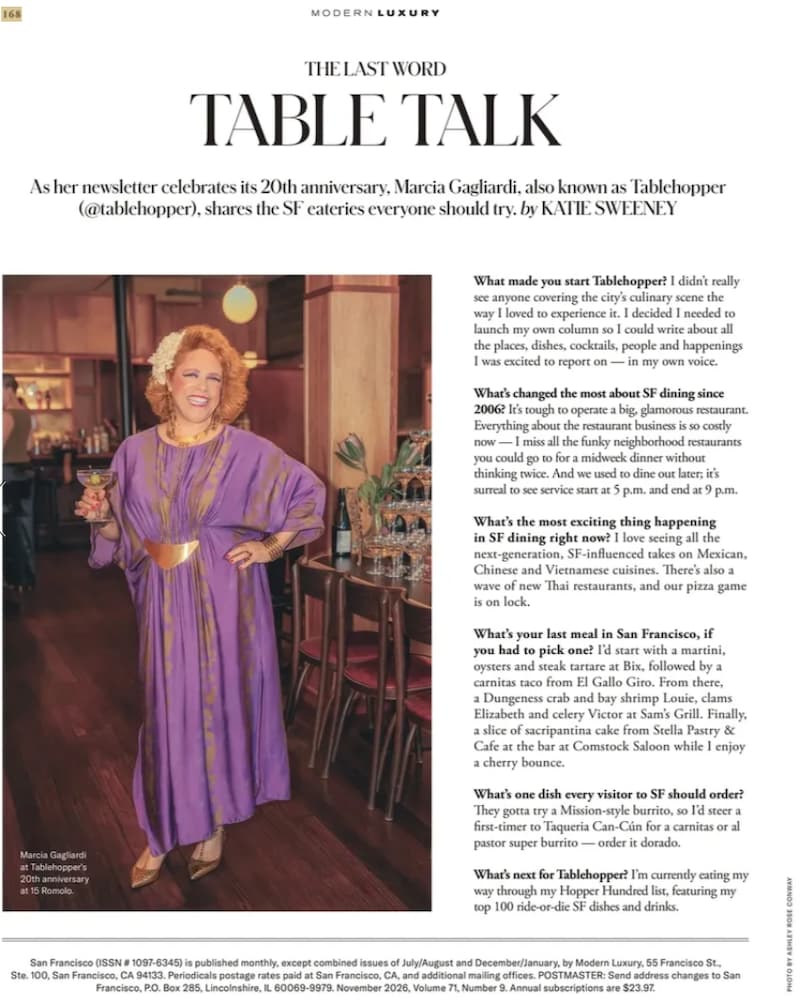 Click to read the San Francisco magazine The Last Word feature online!