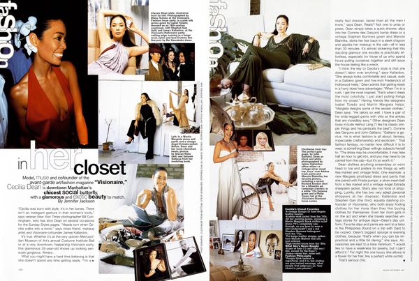 'In Her Closet: Cecilia Dean of Visionaire' - Harper's Bazaar September 1997