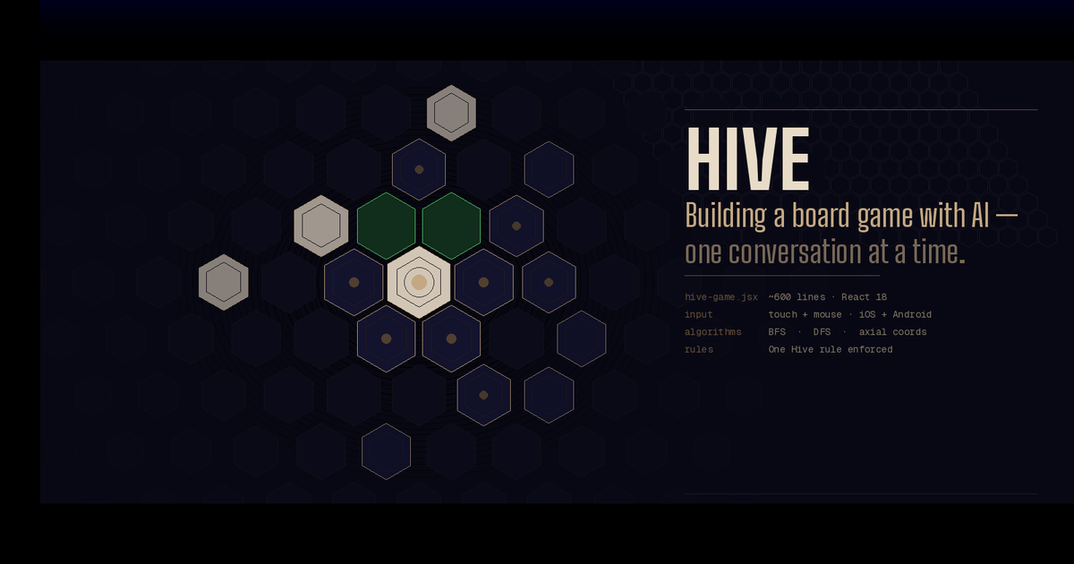 I Built a Fully Playable Hive Game in One Conversation with Claude