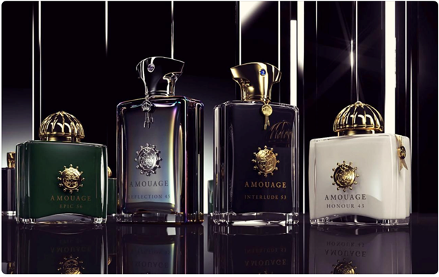 A group of perfume bottles

Description automatically generated