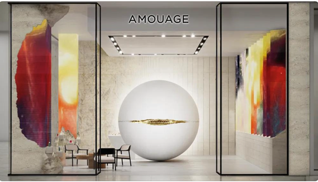 A white sphere in a room

Description automatically generated