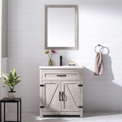 UrbanFurnishing light wood bathroom vanity