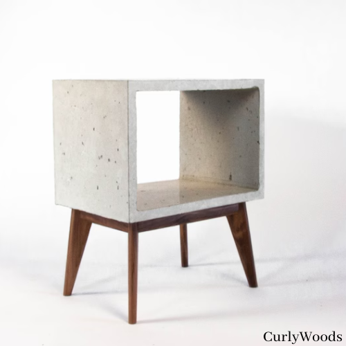 CurlyWoods concrete side table