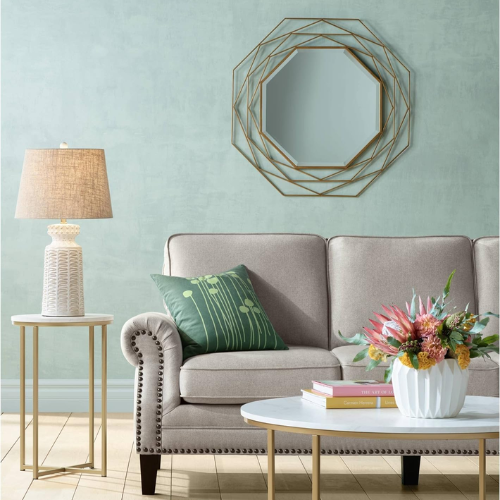 Walker Edison Cora Modern Faux Marble Round Accent Table