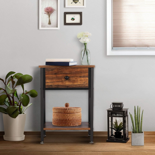 VECELO Modern Versatile X-Design Side End Table