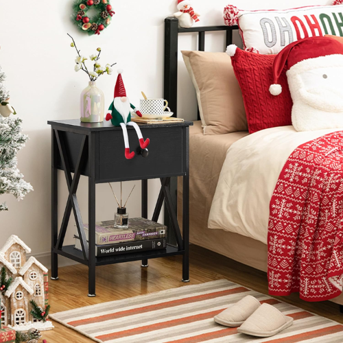 VECELO Modern End Table with Drawer