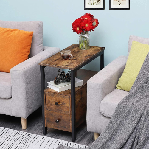 HOOBRO End Table with Drawer
