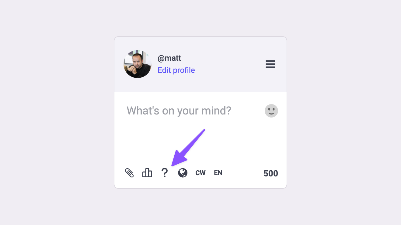 Showing the question mark icon in the post actions