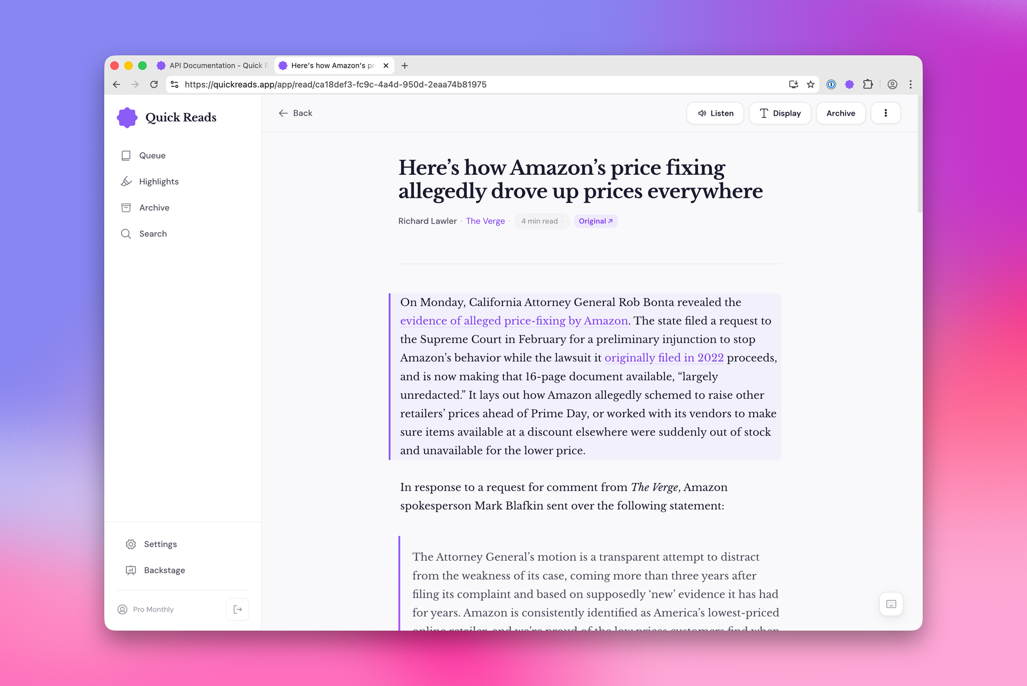 Quick Reads: I built the read later app I'd always wanted