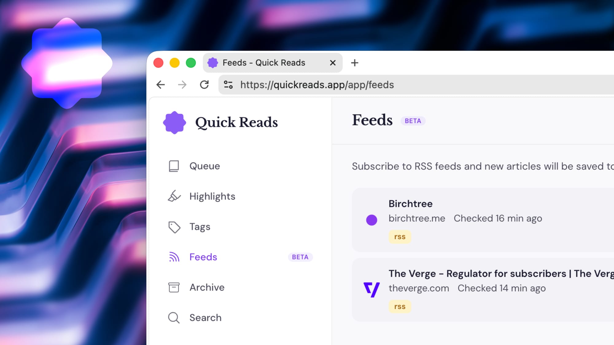 Quick Reads now does newsletters and RSS