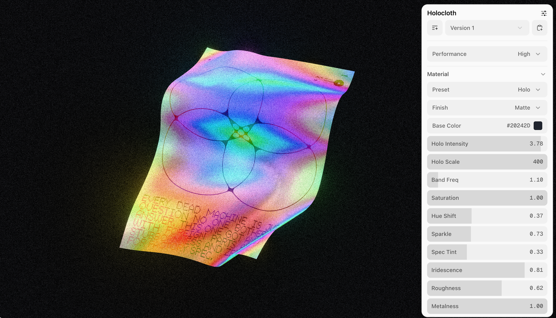 Holocloth is the coolest website I've seen in ages