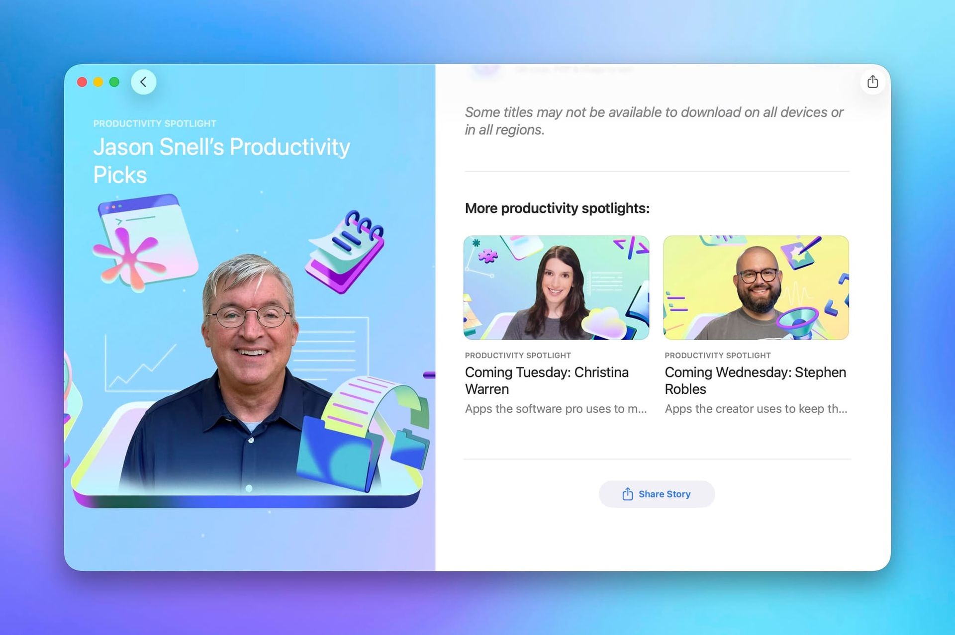 Jason Snell's productivity picks