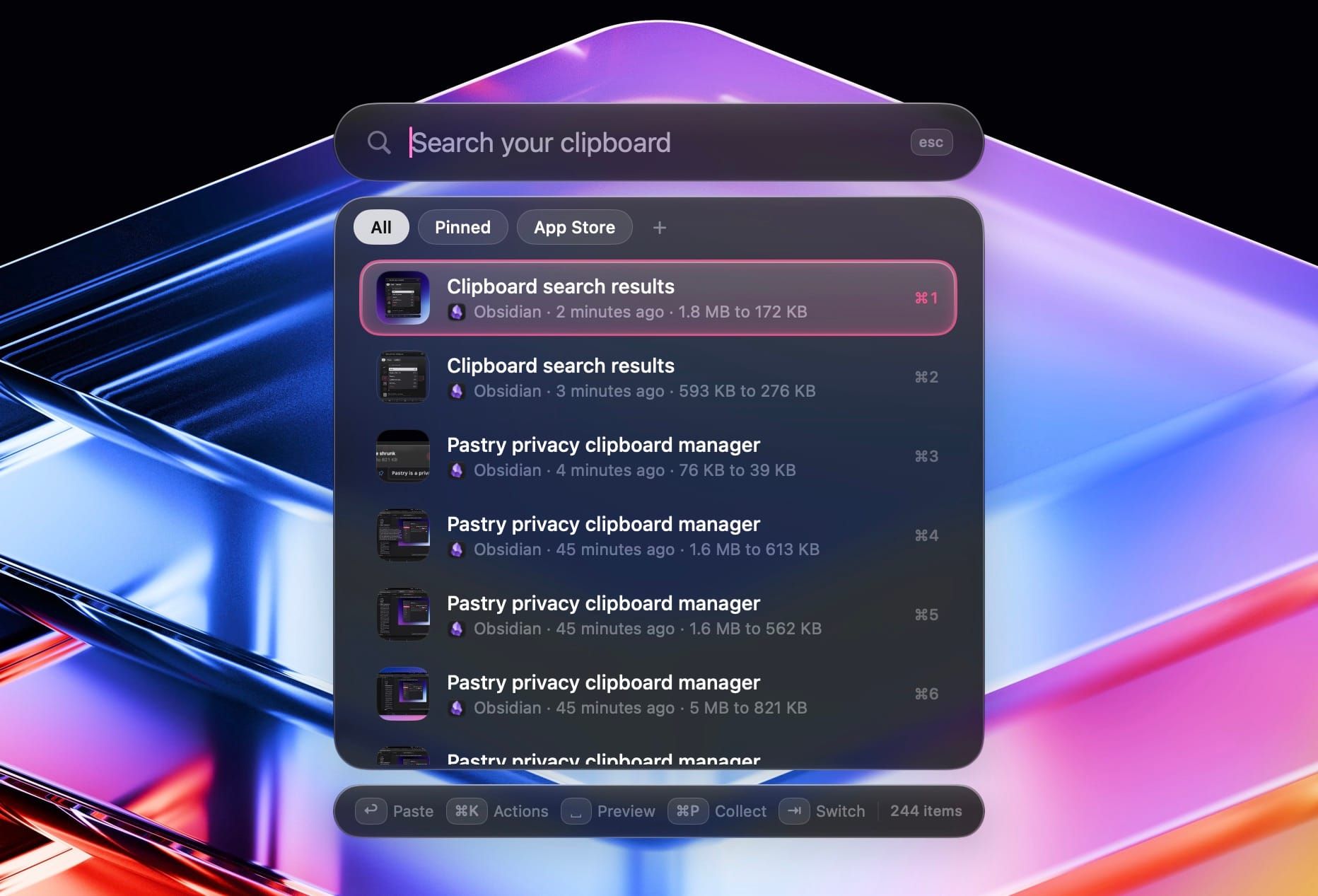 + Pastry is a privacy-focused clipboard manager coming soon