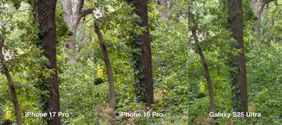 How the iPhone 17 Pro zoom lens compares to the Galaxy S25 and iPhone 16 Pro