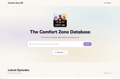 Micro app 13: The Comfort Zone Database