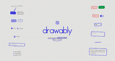 Drawably is a hand-drawn UI library