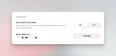 Birchfeed can forward newsletters to your inbox