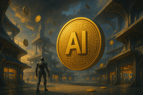 Featured Blog Post Bild, bei welchem ein AI Agent mit Stablecoin bezahlt