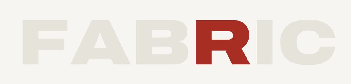 Fabric Jiu-Jitsu wordmark, oversized, with the R in red
