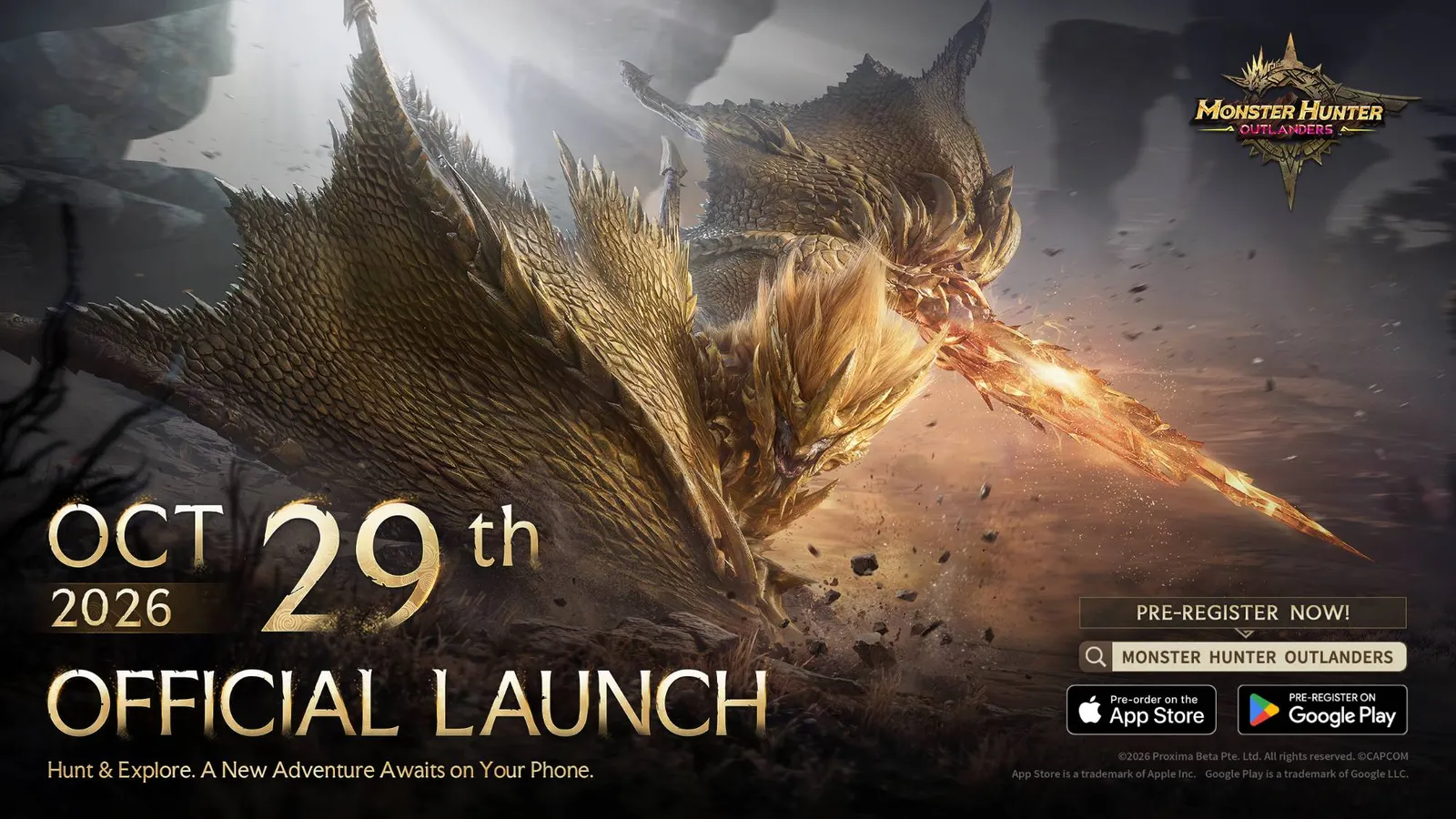 Official Monster Hunter Outlanders key art from the game news site