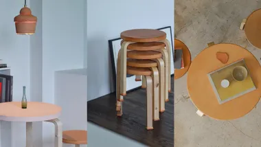 Artek x Hender Scheme Puts Leather Shoes on Aalto's Stool 60