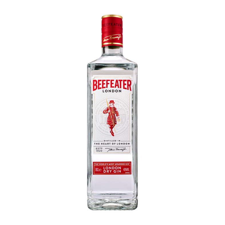 A bottle of Beefeater London Dry Gin
