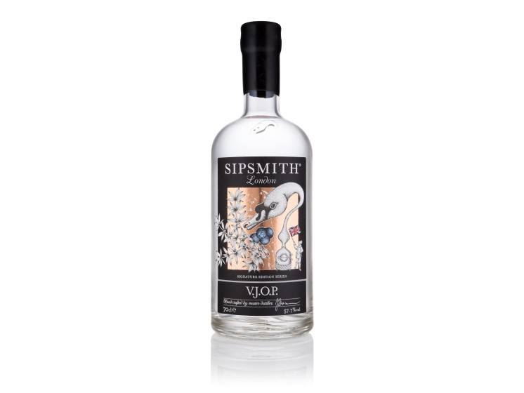 A bottle of Sipsmith VJOP Gin