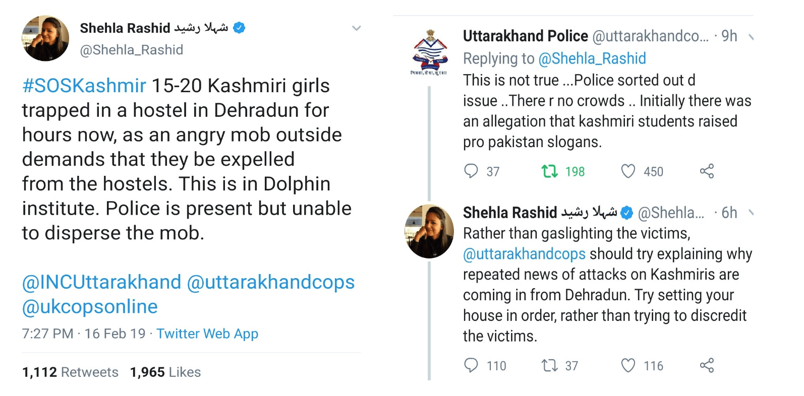 Shehla Rashid tries to Instigate a riot 