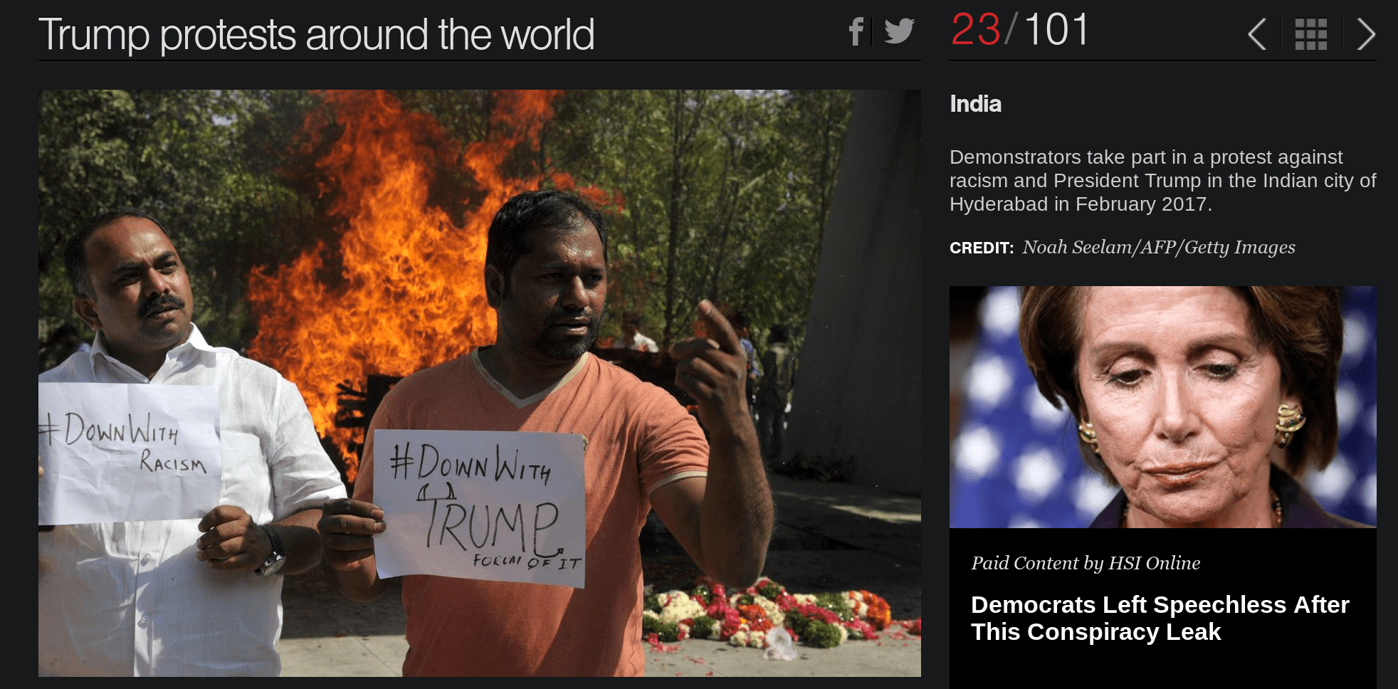 Protests against Trump's election in US in Hyderabad