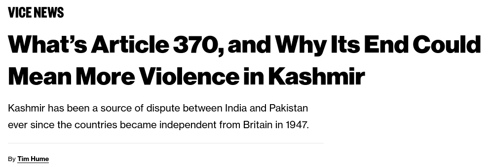 Kashmir Article 370