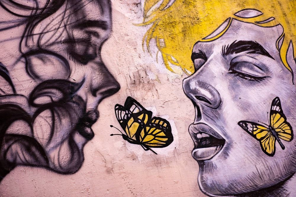 yellow black and white butterfly painting yellow black and white butterfly painting