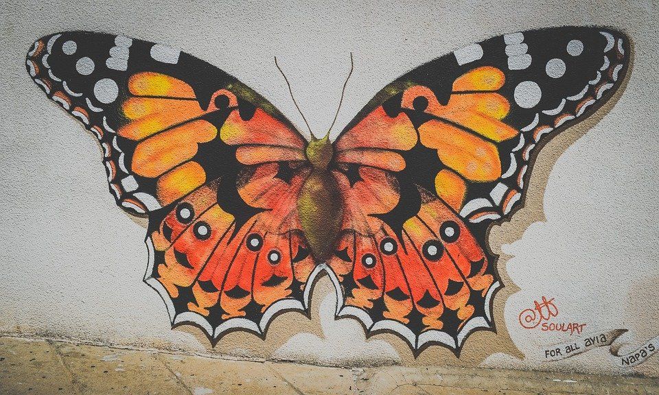 Butterfly, Graffiti, Wall, Painting, Mural, Spray Paint Butterfly, Graffiti, Wall, Painting, Mural, Spray Paint