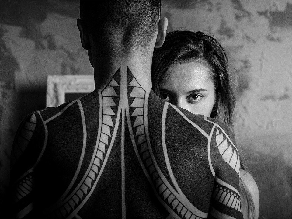 People, Man, Woman, Body, Tattoo, Art, Couple, Back