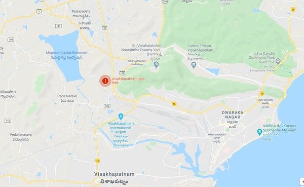 Map of where the gas leak happened