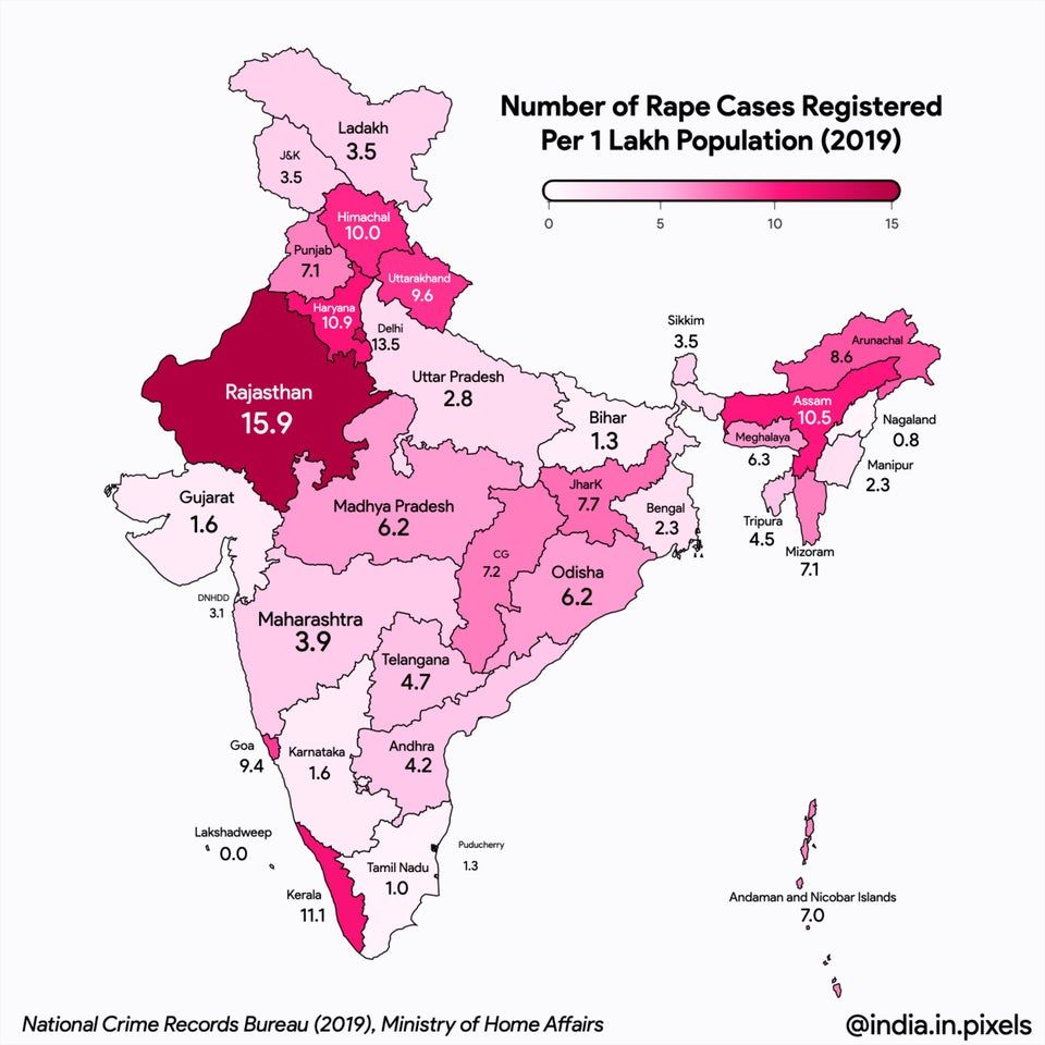 r/IndiaSpeaks - Rape cases registered per capita in Indian states and UTs r/IndiaSpeaks - Rape cases registered per capita in Indian states and UTs