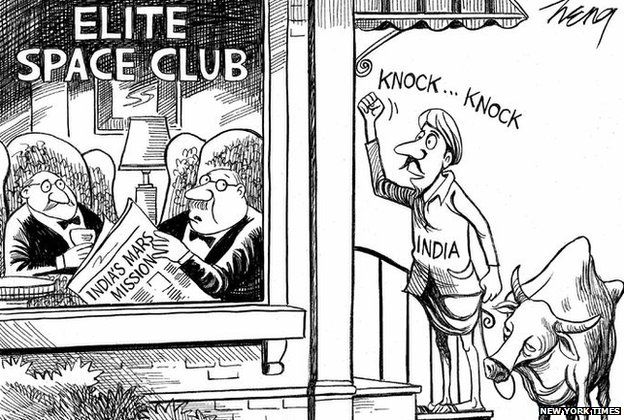 India Mars Mission: New York Times apologises for cartoon - BBC News India Mars Mission: New York Times apologises for cartoon - BBC News