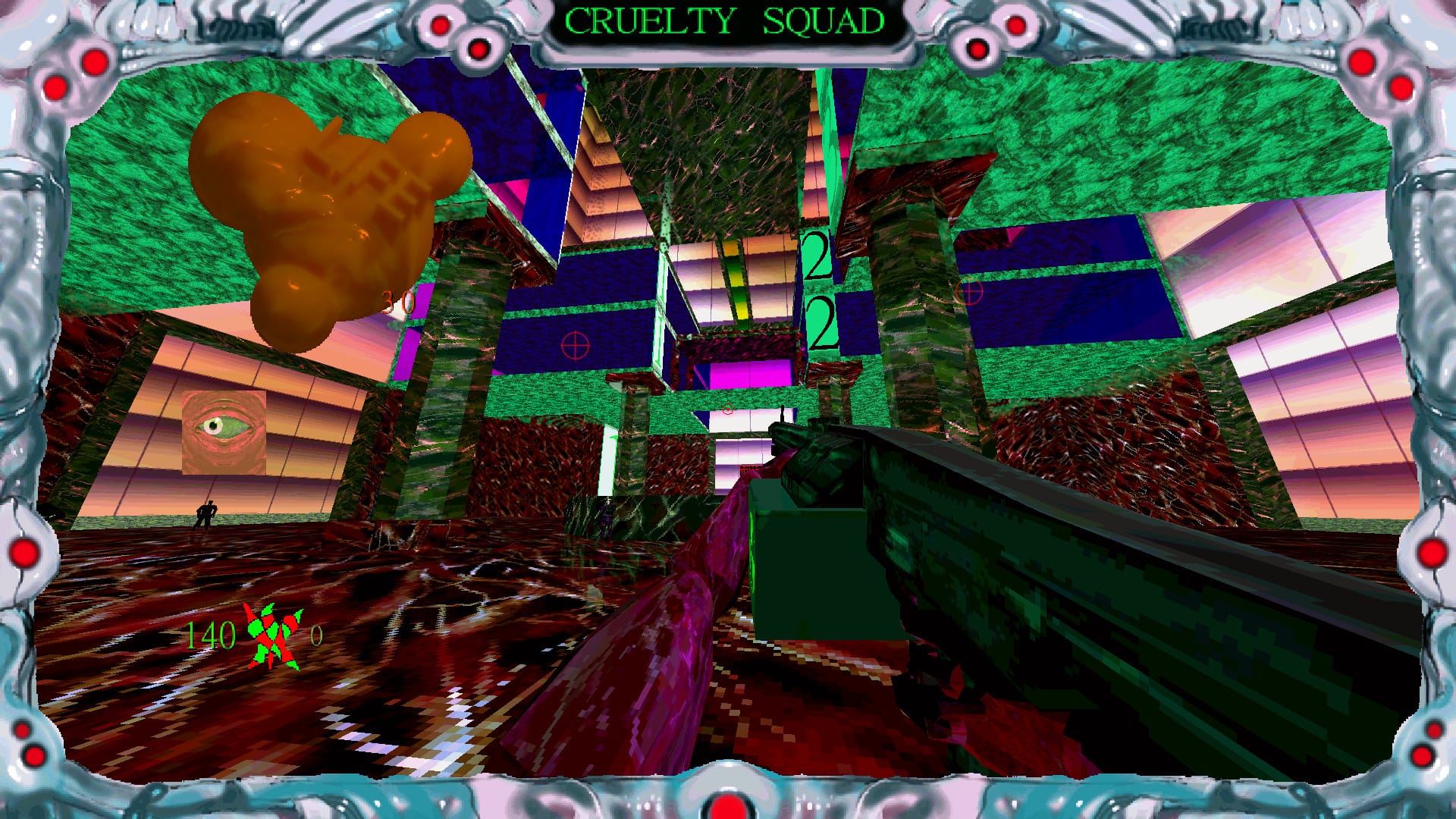 A screenshot from Ville Kallio’s game Cruelty Squad